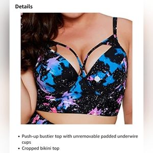 Colorful galaxy high waisted 2 piece bikini
